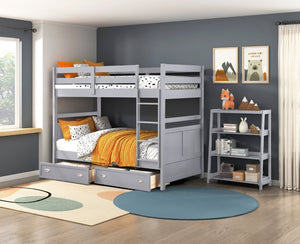 English Elm Storage Box Set of 2 Rolling Under Bed Drawers in Engineered Wood with Gray Finish B011P572940