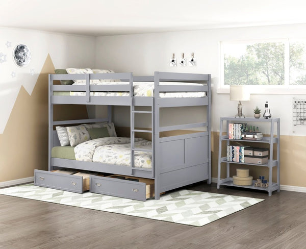 English Elm Storage Box Set of 2 Rolling Under Bed Drawers in Engineered Wood with Gray Finish B011P572940