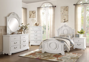English Elm Nightstands Youth Cottage Set of 2 with Beadboard Accents and Bow Front Drawers 23.75 L x 15.5 W x 24.25 H B011P572947