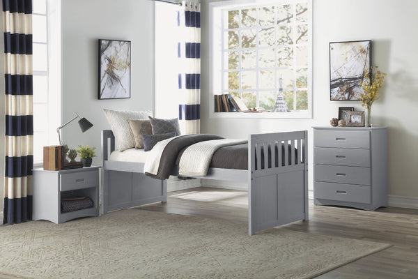 English Elm Chest of 4 Drawers UV Veneer Engineered Wood Contemporary Kids Bedroom Storage Gray B011P572954