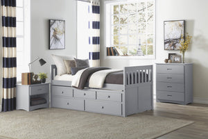 English Elm Chest of 4 Drawers UV Veneer Engineered Wood Contemporary Kids Bedroom Storage Gray B011P572954