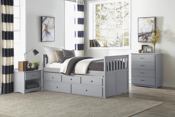 English Elm Chest of 4 Drawers UV Veneer Engineered Wood Contemporary Kids Bedroom Storage Gray B011P572954