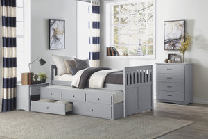 English Elm Chest of 4 Drawers UV Veneer Engineered Wood Contemporary Kids Bedroom Storage Gray B011P572954