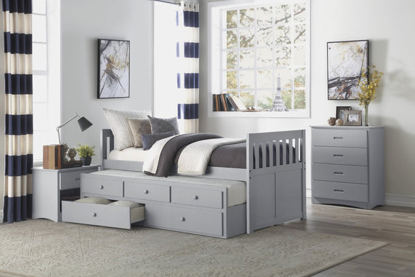 English Elm Chest of 4 Drawers UV Veneer Engineered Wood Contemporary Kids Bedroom Storage Gray B011P572954