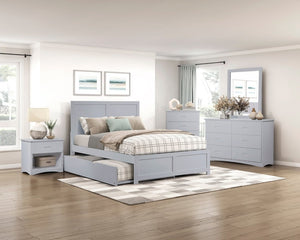 English Elm Dresser Seven Drawer Contemporary Chest with Chrome Knobs for Youth or Coastal Bedroom Gray B011P572956