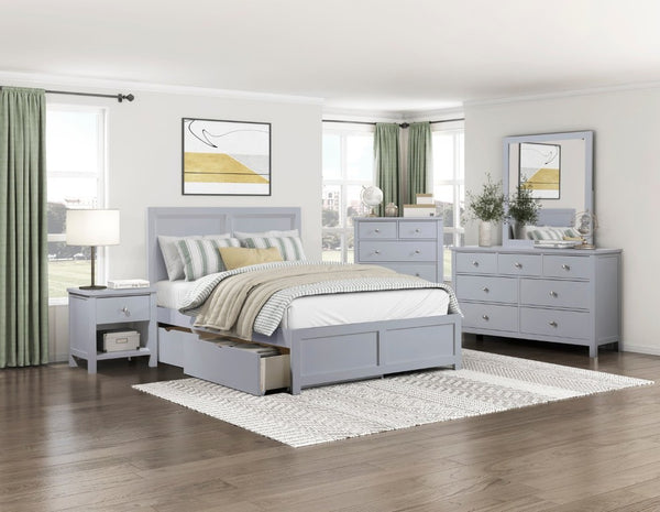 English Elm Dresser Seven Drawer Contemporary Chest with Chrome Knobs for Youth or Coastal Bedroom Gray B011P572956