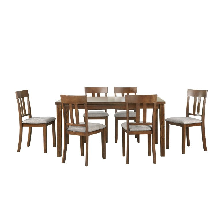 English Elm Side Chair Seven Piece Dining Set Acacia Veneer Cherry Finish Arts Crafts Transitional B011P572986