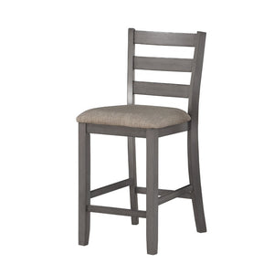 English Elm Counter Height Farmhouse Dining Set with Charging Ports Ash Veneer Table and Stools Gray Engineered Wood B011P572995
