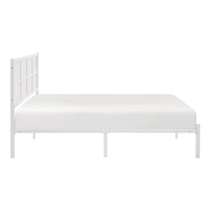English Elm Bed Eastern King Coastal Platform with Faux Cane Headboard in Airy White Metal White Metal 78.5 L x 83 W x 44 H B011P573006