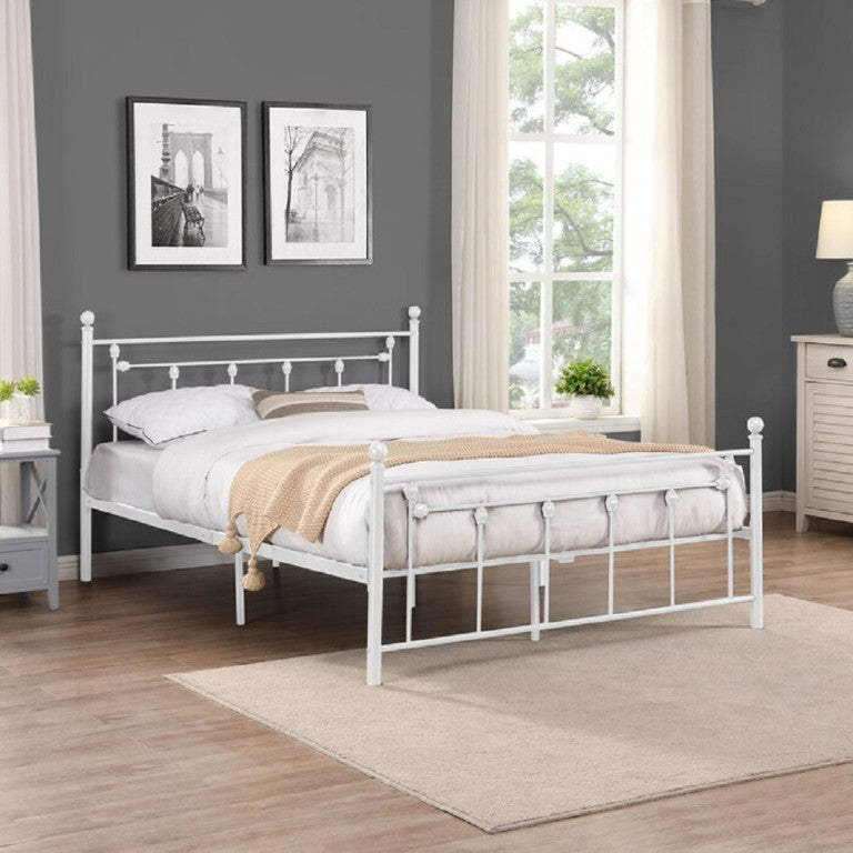 English Elm Elegant Victorian Scrollwork Metal Queen Bed Ornate Wrought Iron Frame Romantic Bedroom B011P573011