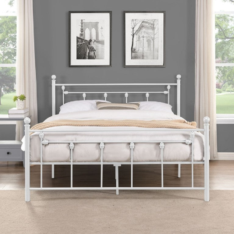 English Elm Elegant Victorian Scrollwork Metal Queen Bed Ornate Wrought Iron Frame Romantic Bedroom B011P573011