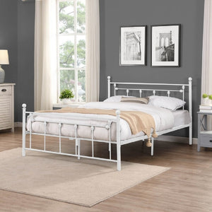 English Elm Elegant Victorian Scrollwork Metal Queen Bed Ornate Wrought Iron Frame Romantic Bedroom B011P573011