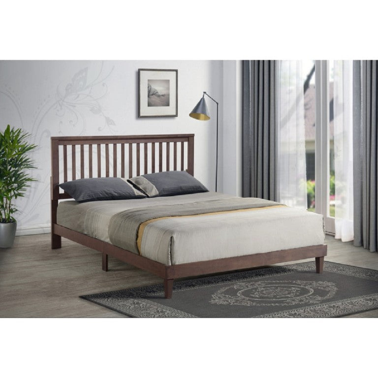 English Elm Mission Style Queen Platform Bed Rubberwood Slatted Headboard Craftsman Bedroom Rubber Wood 82.9 L x 63.4 W x 42.5 H B011P573012