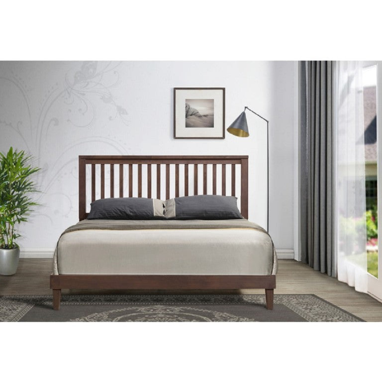 English Elm Mission Style Queen Platform Bed Rubberwood Slatted Headboard Craftsman Bedroom Rubber Wood 82.9 L x 63.4 W x 42.5 H B011P573012