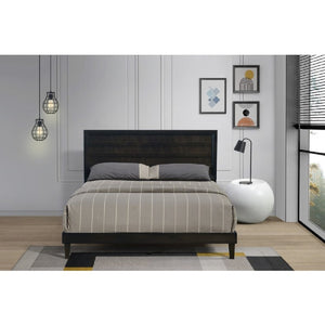 English Elm Wooden Queen Platform Bed Rubberwood Frame with Slat Panel Headboard Warm Finish B011P573019