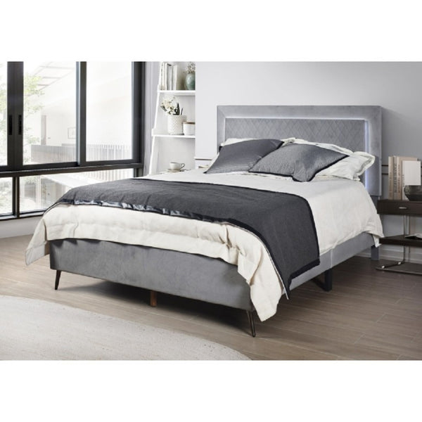 English Elm Louis Philippe Solid Wood Sleigh Bed with Curved Rails and Chrome Accents for Bedroom Dark Gray Eastern King B011P573776