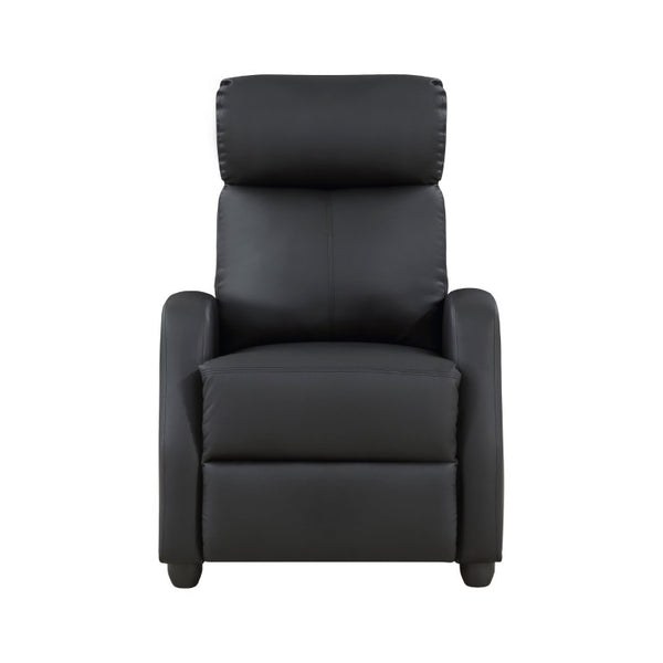 English Elm Black Faux Leather Push Back Recliner with Pocket Coil Support for Living Rooms B011P574262