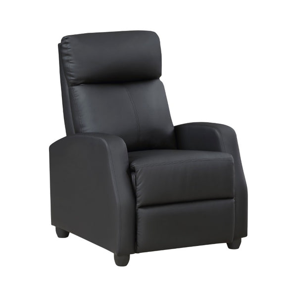 English Elm Black Faux Leather Push Back Recliner with Pocket Coil Support for Living Rooms B011P574262