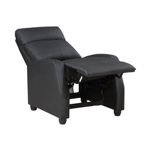 English Elm Black Faux Leather Push Back Recliner with Pocket Coil Support for Living Rooms B011P574262