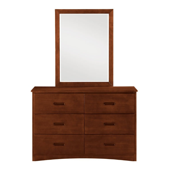 English Elm Dresser 6 Drawer Youth Bedroom Engineered Wood Cutout Handle Contemporary Storage Cherry B011P574390