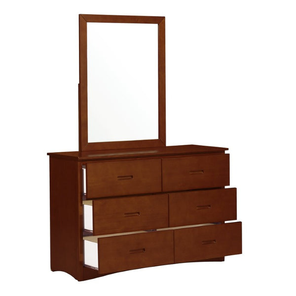 English Elm Dresser 6 Drawer Youth Bedroom Engineered Wood Cutout Handle Contemporary Storage Cherry B011P574390