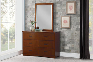 English Elm Dresser 6 Drawer Youth Bedroom Engineered Wood Cutout Handle Contemporary Storage Cherry B011P574390