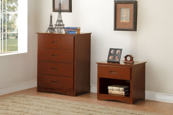 English Elm Chest of 4 Drawers UV Veneer Engineered Wood Contemporary Kids Bedroom Storage Cherry B011P574391