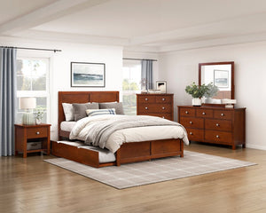 English Elm Dresser Seven Drawer Contemporary Chest with Chrome Knobs for Youth or Coastal Bedroom Cherry B011P574393
