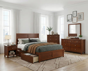 English Elm Dresser Seven Drawer Contemporary Chest with Chrome Knobs for Youth or Coastal Bedroom Cherry B011P574393