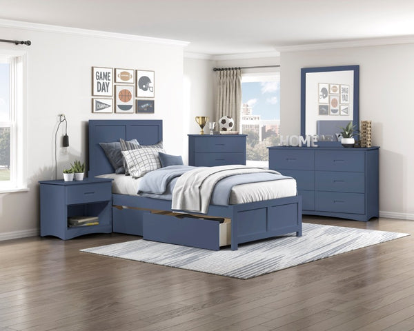 English Elm Dresser 6 Drawer Youth Bedroom Engineered Wood Cutout Handle Contemporary Storage Blue B011P574403