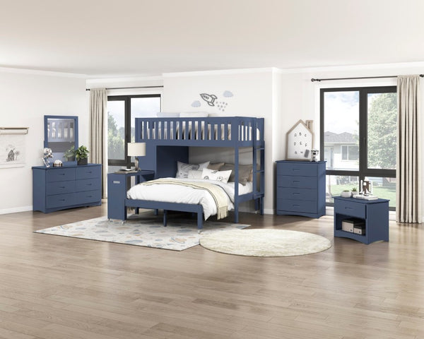 English Elm Dresser 6 Drawer Youth Bedroom Engineered Wood Cutout Handle Contemporary Storage Blue B011P574403