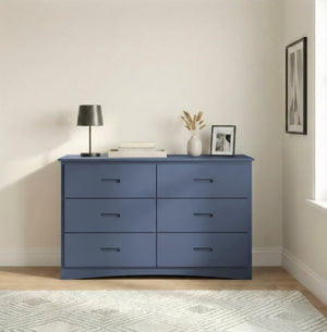 English Elm Dresser 6 Drawer Youth Bedroom Engineered Wood Cutout Handle Contemporary Storage Blue B011P574403