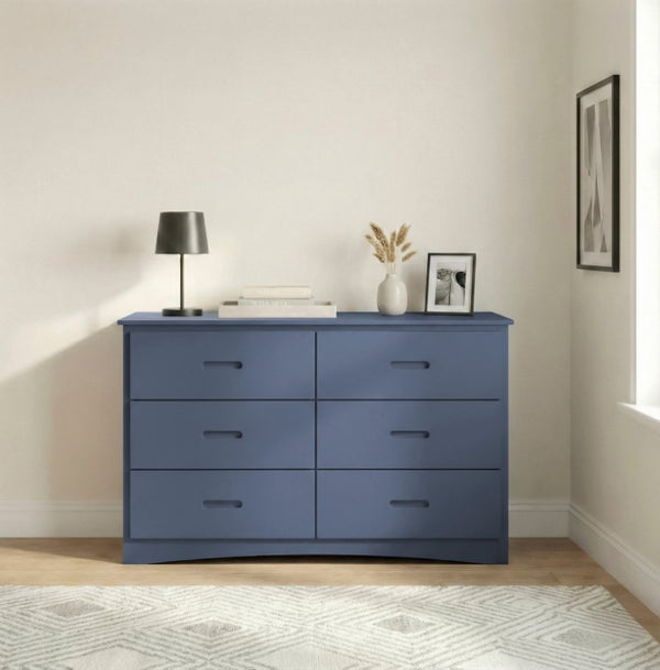 English Elm Dresser 6 Drawer Youth Bedroom Engineered Wood Cutout Handle Contemporary Storage Blue B011P574403