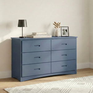 English Elm Dresser 6 Drawer Youth Bedroom Engineered Wood Cutout Handle Contemporary Storage Blue B011P574403