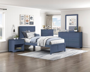 English Elm Dresser 6 Drawer Youth Bedroom Engineered Wood Cutout Handle Contemporary Storage Blue B011P574403