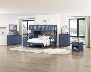 English Elm Chest of 4 Drawers UV Veneer Engineered Wood Contemporary Kids Bedroom Storage Blue B011P574404