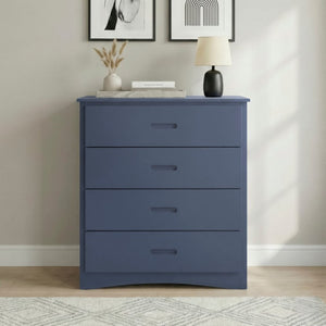 English Elm Chest of 4 Drawers UV Veneer Engineered Wood Contemporary Kids Bedroom Storage Blue B011P574404