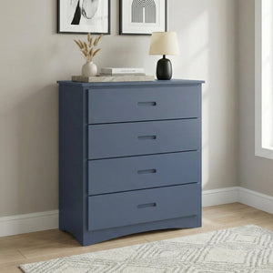 English Elm Chest of 4 Drawers UV Veneer Engineered Wood Contemporary Kids Bedroom Storage Blue B011P574404