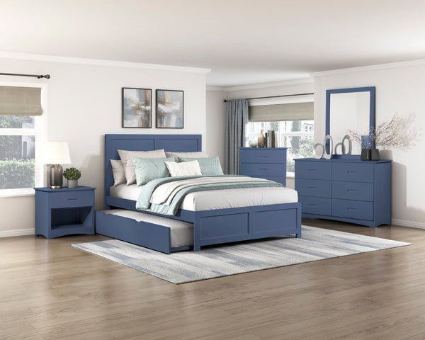English Elm Chest of 4 Drawers UV Veneer Engineered Wood Contemporary Kids Bedroom Storage Blue B011P574404