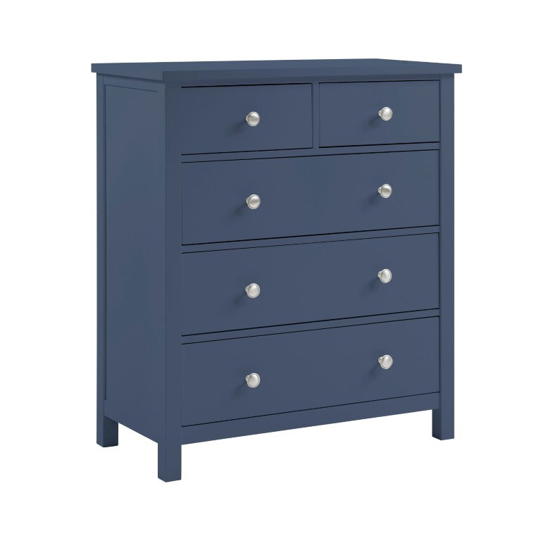 English Elm Chest of Drawers Five Dovetail Youth Storage in Modern Engineered Wood Compact Design Blue B011P574407