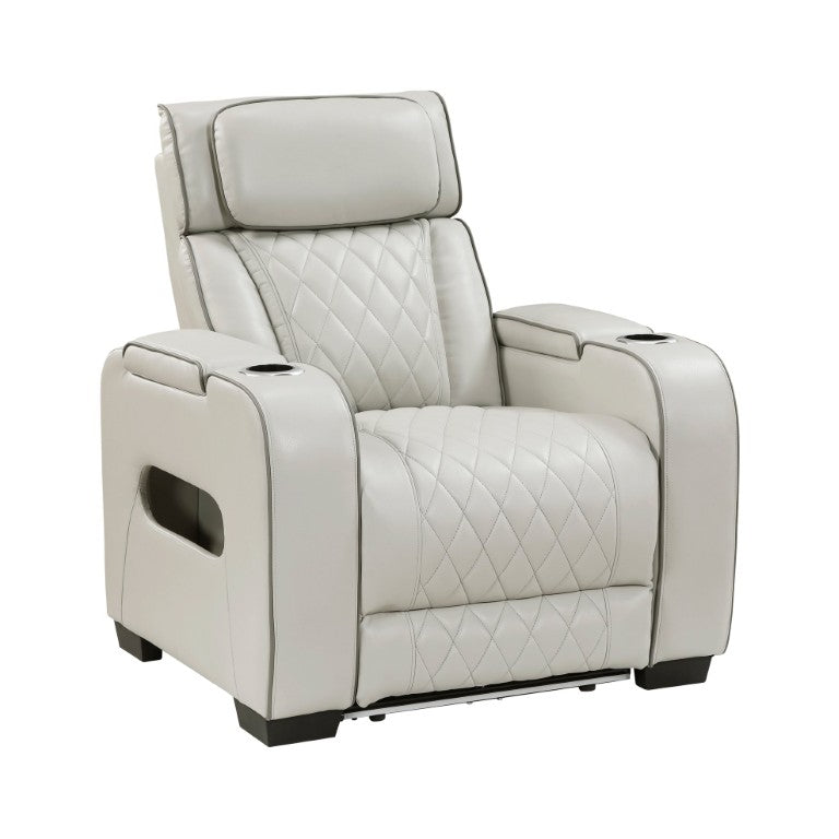 English Elm Power Recliner Chair with LED Lighting USB Ports Cup Holders and Adjustable Headrest B011P574412