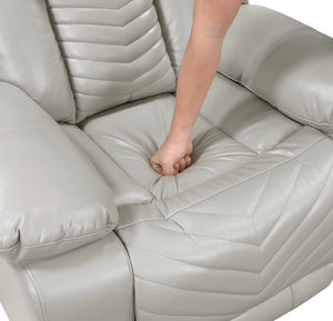 English Elm Power Reclining Loveseat with LED Lighting Center Console Faux Leather Home Theater B011P574414