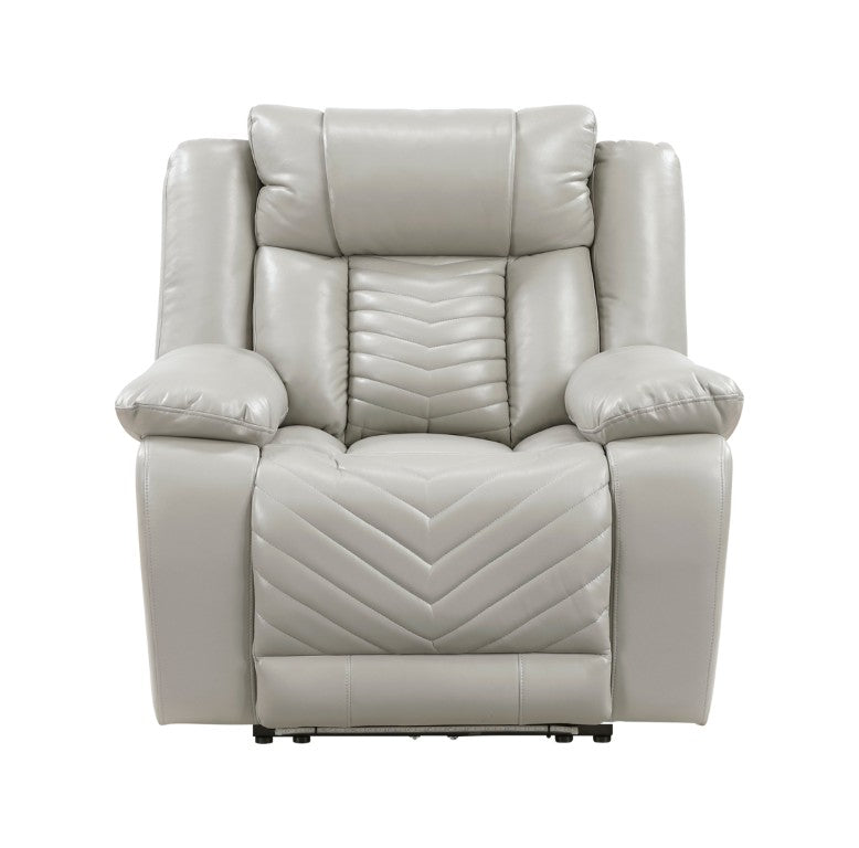 English Elm Power Recliner with LED Ambient Glow USB Charging Faux Leather Media Room Chair B011P574415