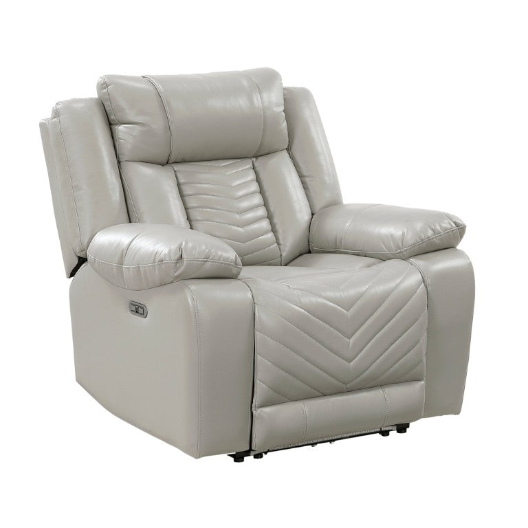 English Elm Power Recliner with LED Ambient Glow USB Charging Faux Leather Media Room Chair B011P574415