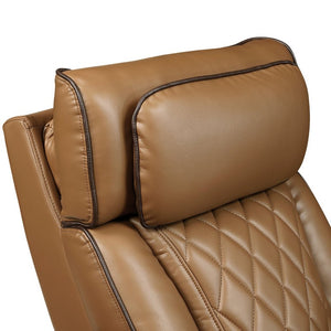 English Elm Power Reclining Loveseat with LED Lighting Console Storage and Diamond Faux Leather B011P574417