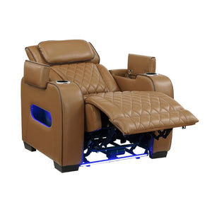 English Elm Power Recliner Chair with LED Ambient Lighting USB Ports and Adjustable Headrest B011P574418
