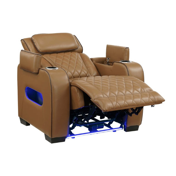 English Elm Power Recliner Chair with LED Ambient Lighting USB Ports and Adjustable Headrest B011P574418
