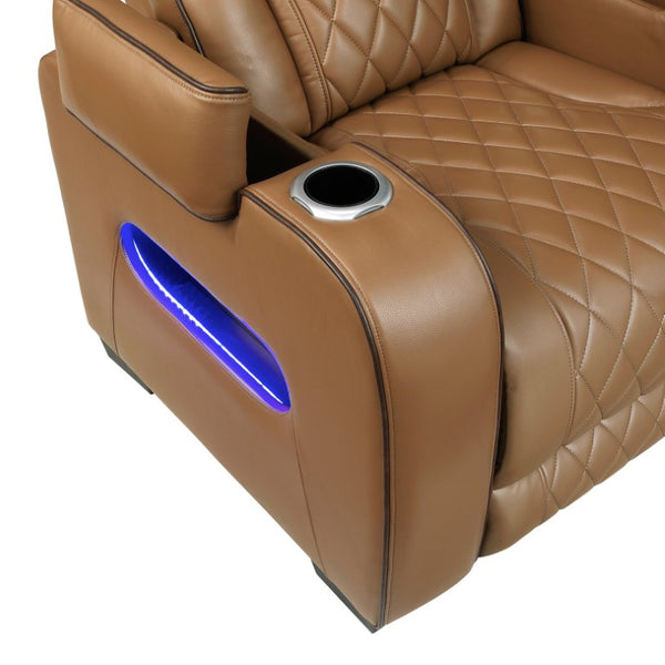 English Elm Power Recliner Chair with LED Ambient Lighting USB Ports and Adjustable Headrest B011P574418