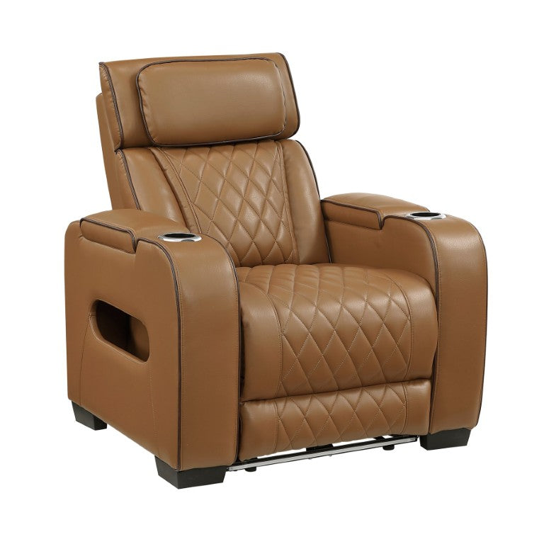 English Elm Power Recliner Chair with LED Ambient Lighting USB Ports and Adjustable Headrest B011P574418