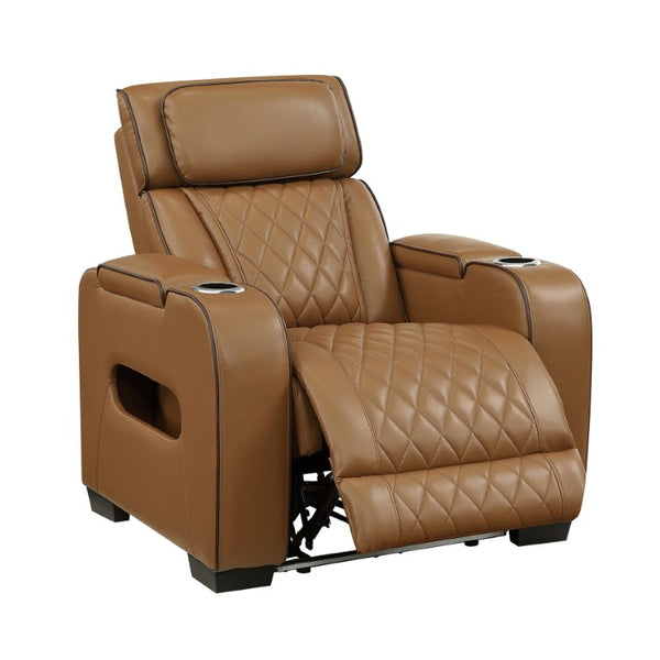 English Elm Power Recliner Chair with LED Ambient Lighting USB Ports and Adjustable Headrest B011P574418